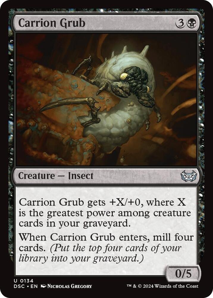 Carrion Grub 134 card from Commander: Duskmourn: House of Horror