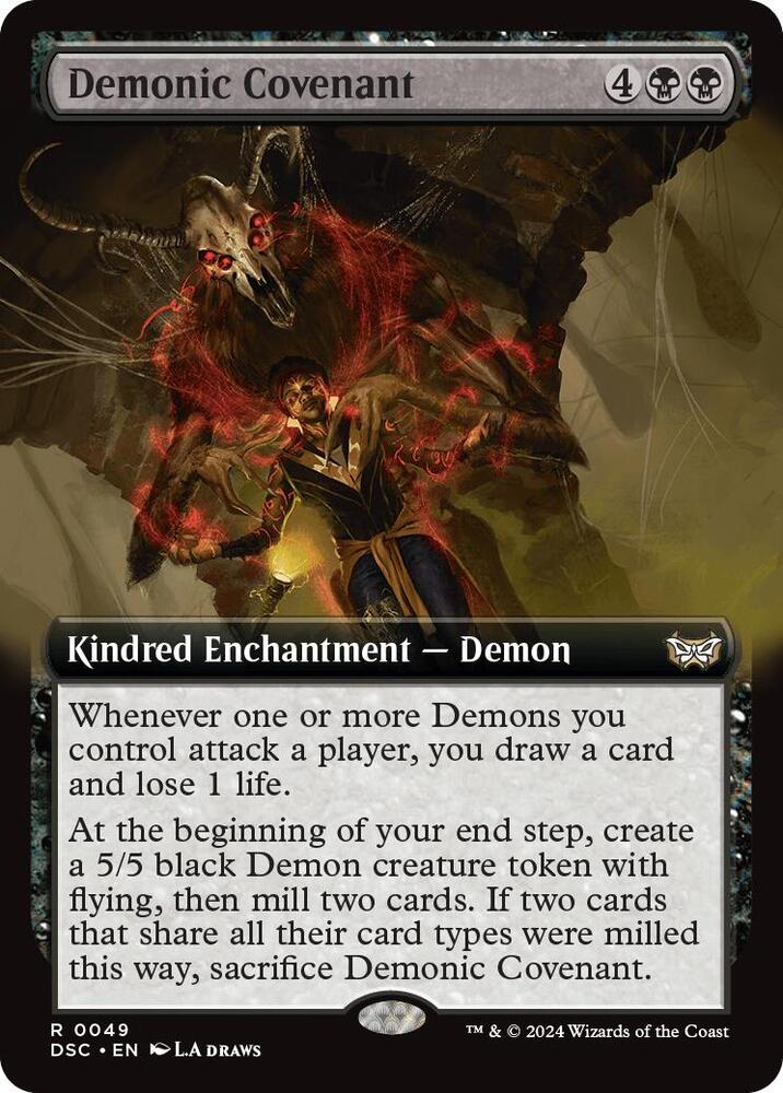 Demonic Covenant (Extended Art) 49 card from Commander: Duskmourn: House of Horror