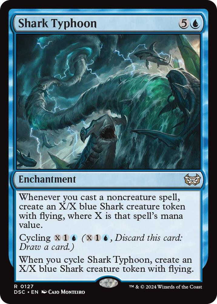 Shark Typhoon 127 card from Commander: Duskmourn: House of Horror