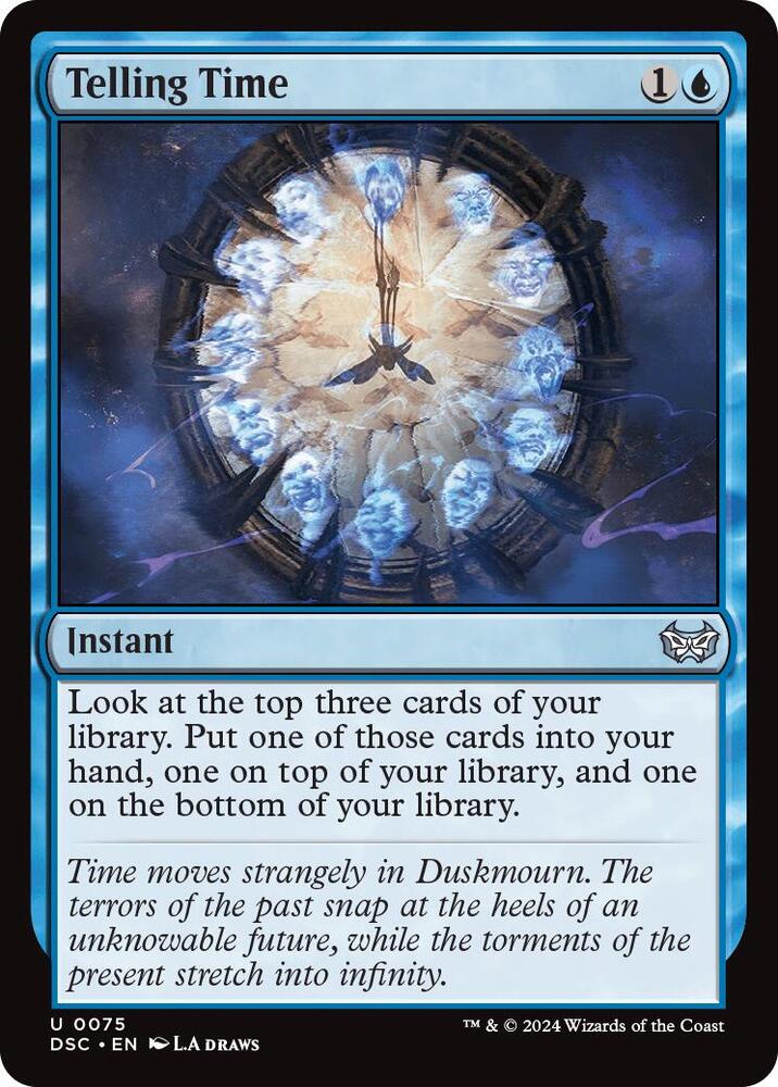 Telling Time 75 card from Commander: Duskmourn: House of Horror