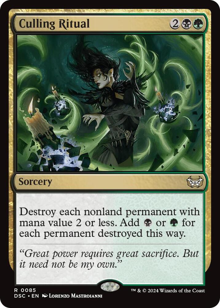 Culling Ritual 85 card from Commander: Duskmourn: House of Horror