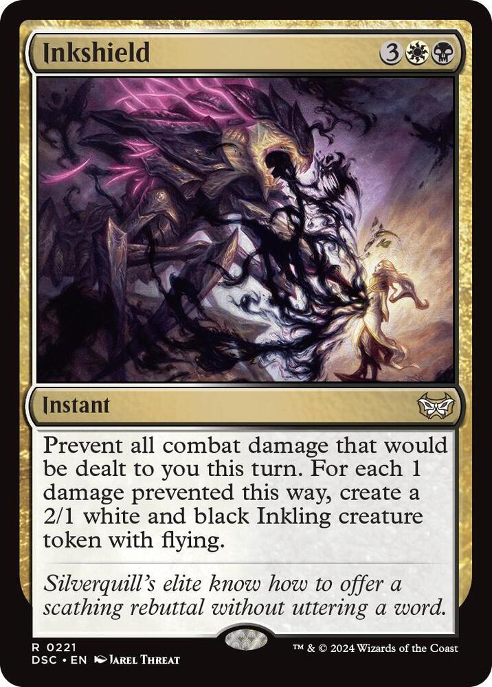 Inkshield 221 card from Commander: Duskmourn: House of Horror