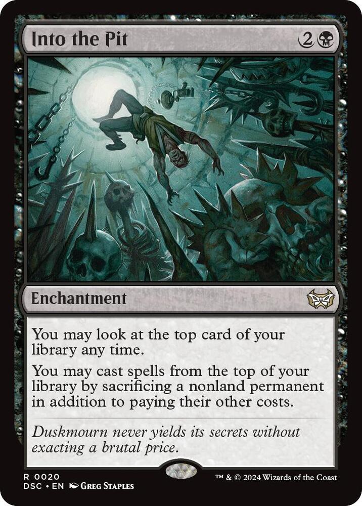 Into the Pit 20 card from Commander: Duskmourn: House of Horror
