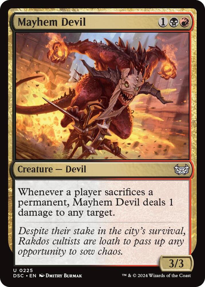 Mayhem Devil 225 card from Commander: Duskmourn: House of Horror