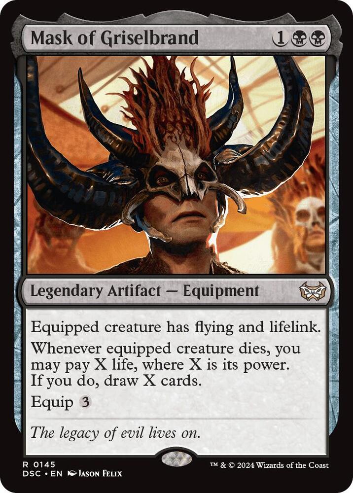 Mask of Griselbrand 145 card from Commander: Duskmourn: House of Horror