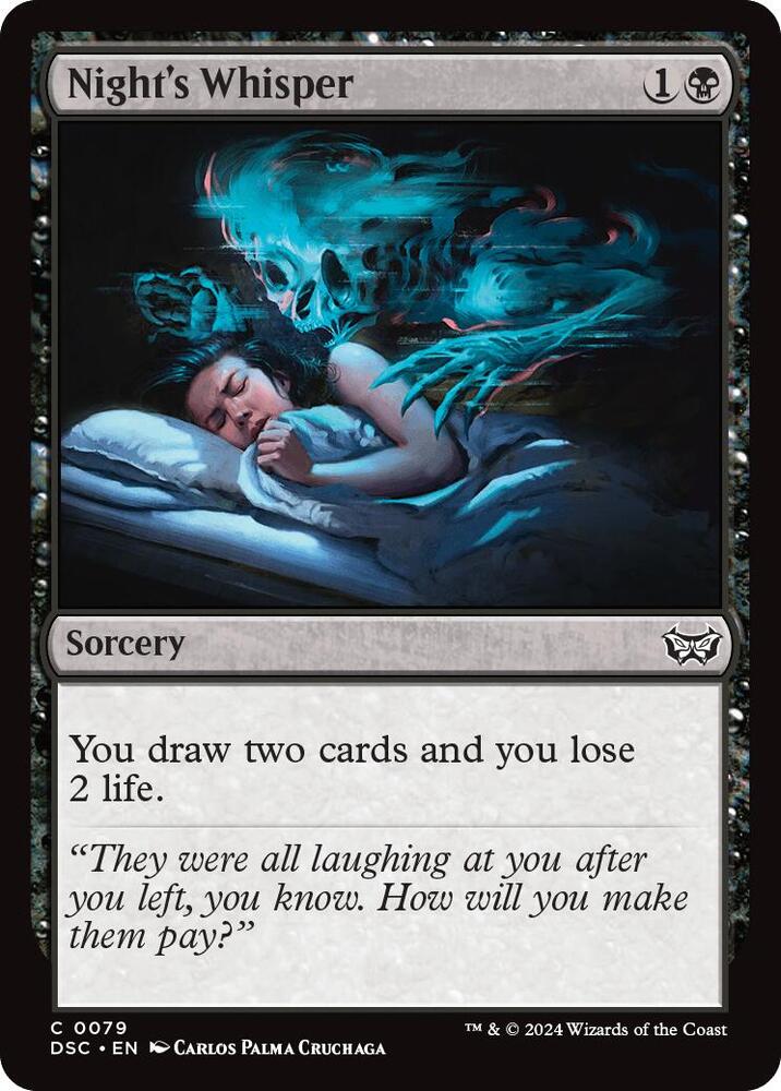 Night's Whisper 79 card from Commander: Duskmourn: House of Horror