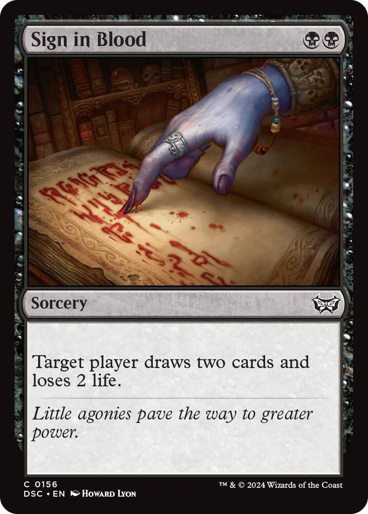 Sign in Blood 156 card from Commander: Duskmourn: House of Horror