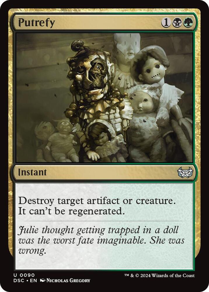 Putrefy 90 card from Commander: Duskmourn: House of Horror