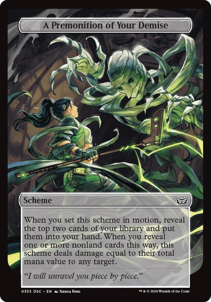 A Premonition of Your Demise (Full Art) 353 card from Archenemy: Duskmourn