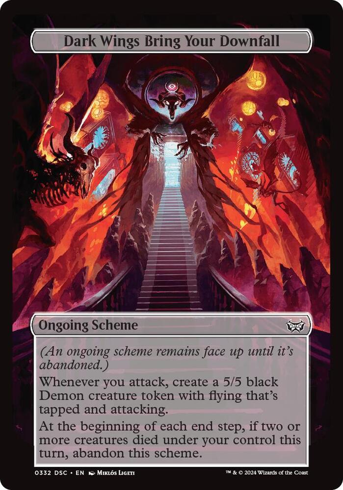 Dark Wings Bring Your Downfall (Full Art) 332 card from Archenemy: Duskmourn