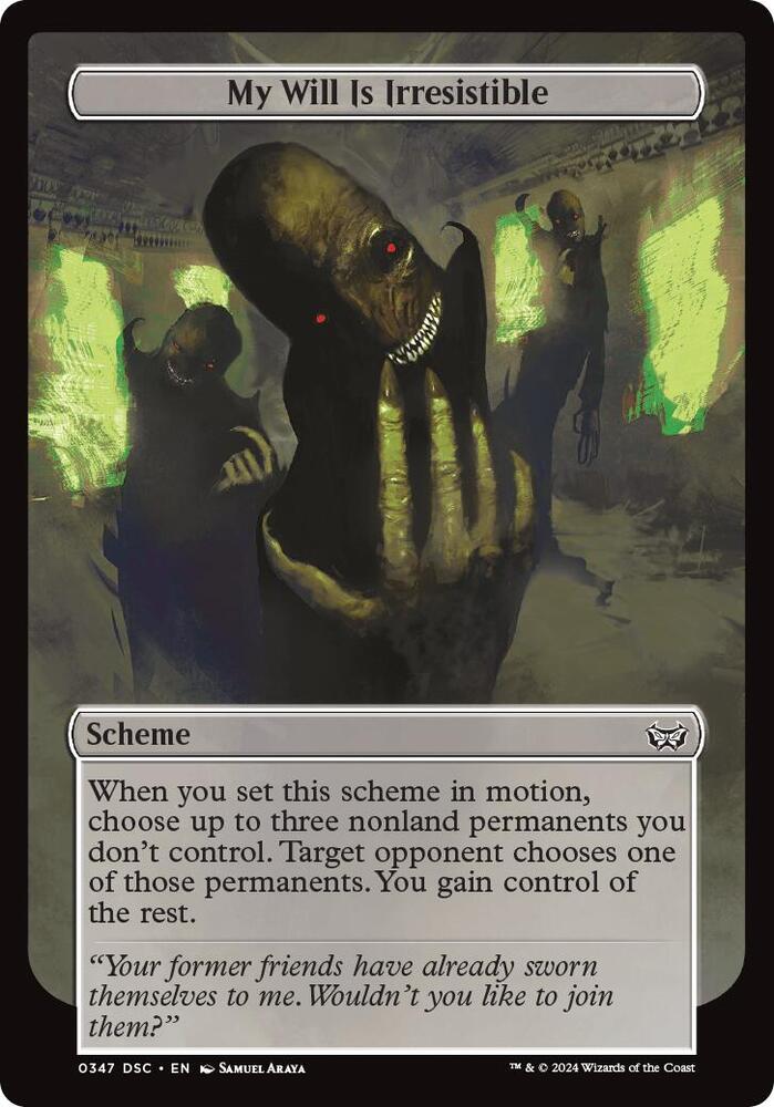 My Will Is Irresistible (Full Art) 347 card from Archenemy: Duskmourn
