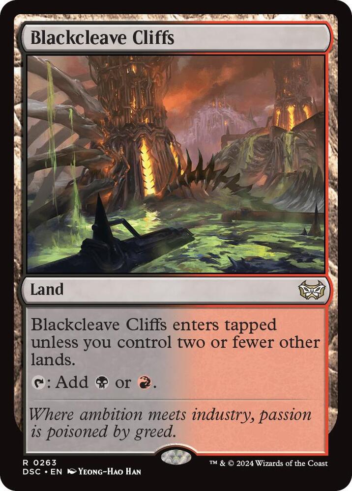 Blackcleave Cliffs 263 card from Commander: Duskmourn: House of Horror