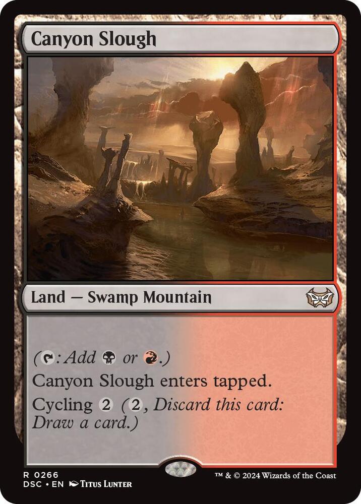 Canyon Slough 266 card from Commander: Duskmourn: House of Horror