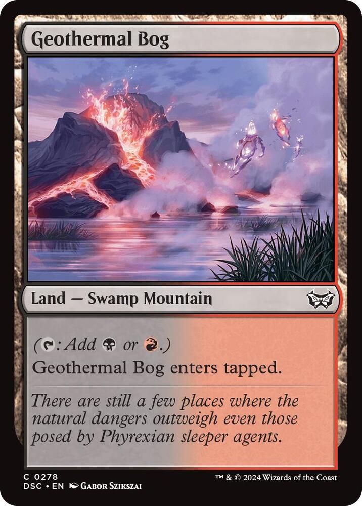 Geothermal Bog 278 card from Commander: Duskmourn: House of Horror