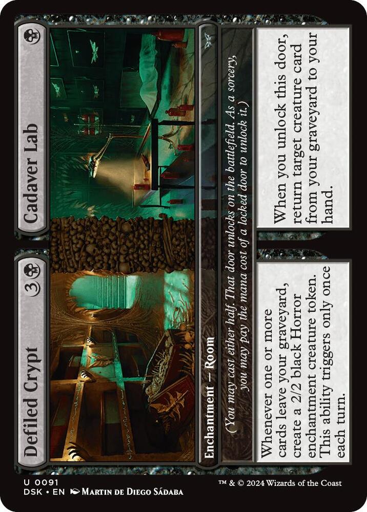 Defiled Crypt // Cadaver Lab 91 card from Duskmourn: House of Horror