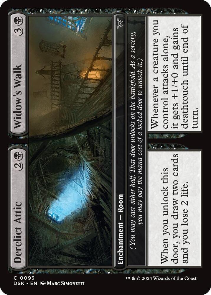 Derelict Attic // Widow's Walk 93 card from Duskmourn: House of Horror