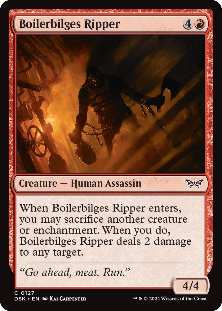 Boilerbilges Ripper 127 card from Duskmourn: House of Horror