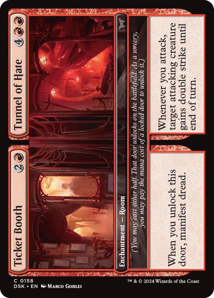 Ticket Booth // Tunnel of Hate 158 card from Duskmourn: House of Horror