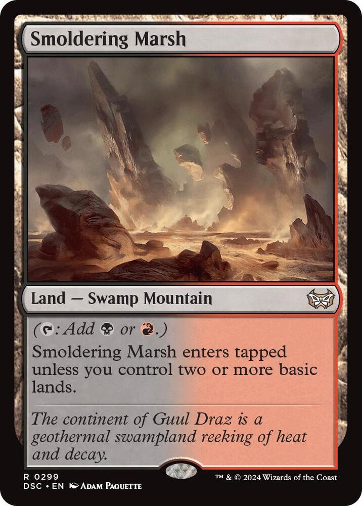 Smoldering Marsh 299 card from Commander: Duskmourn: House of Horror