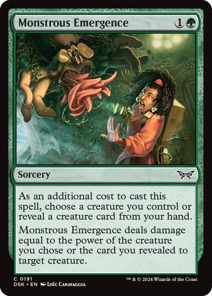 Monstrous Emergence 191 card from Duskmourn: House of Horror