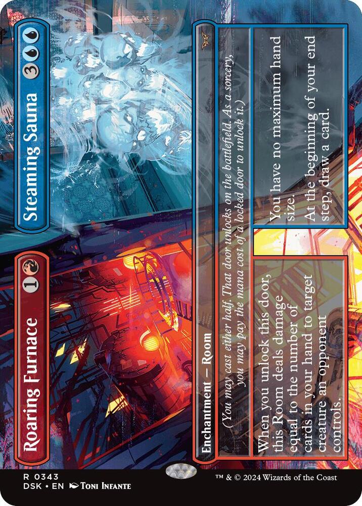 Roaring Furnace // Steaming Sauna (Borderless) 343 card from Duskmourn: House of Horror