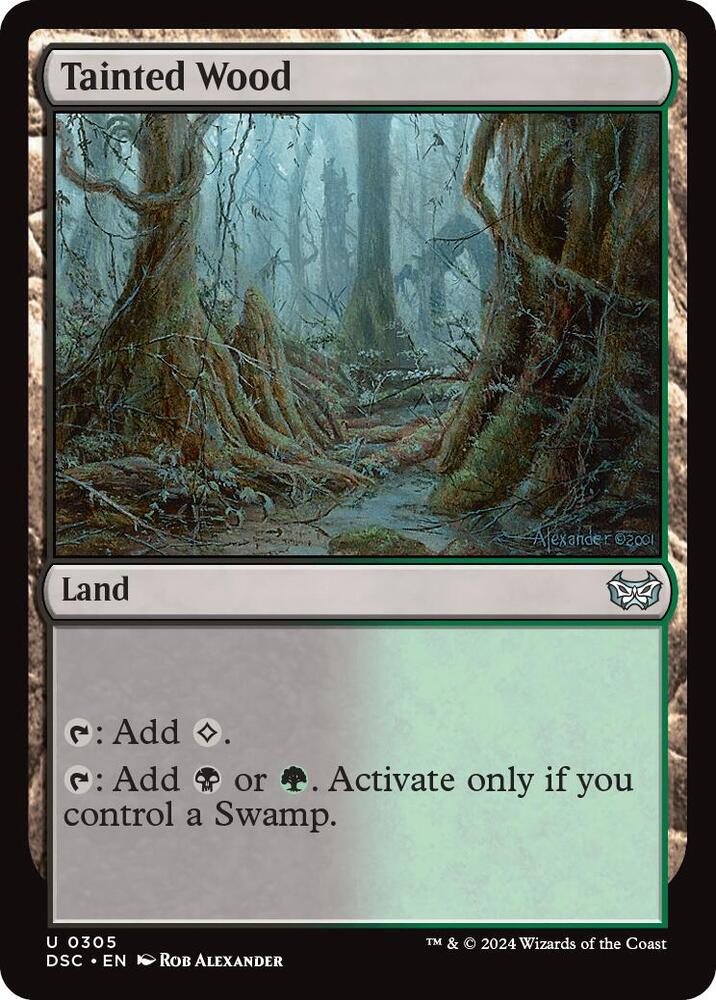 Tainted Wood 305 card from Commander: Duskmourn: House of Horror
