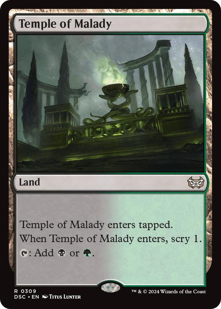 Temple of Malady 309 card from Commander: Duskmourn: House of Horror