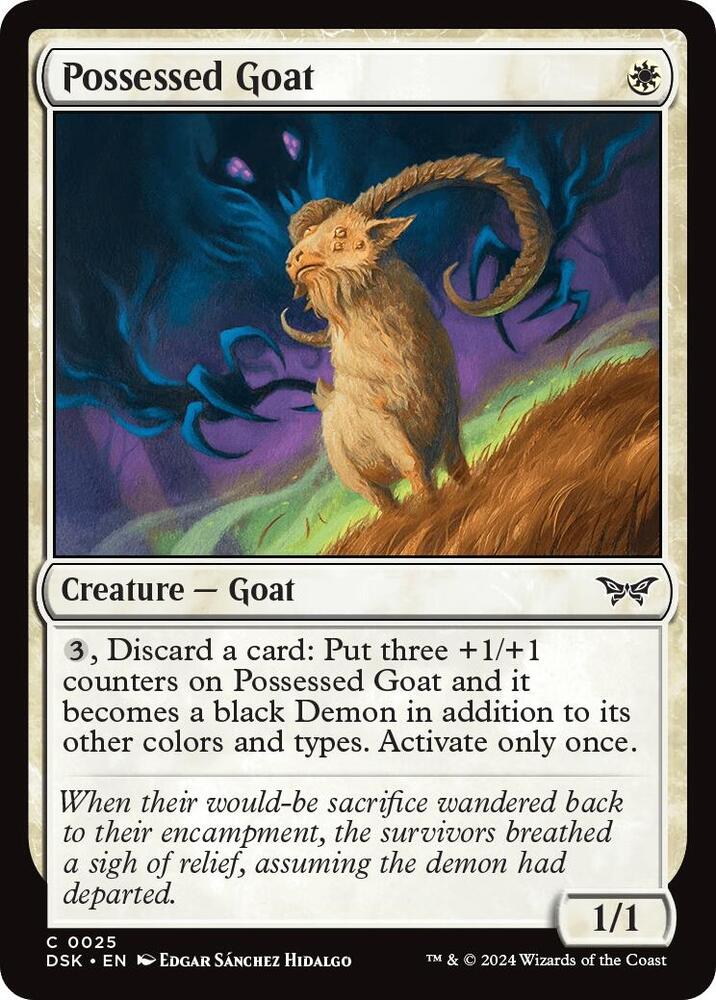 Possessed Goat 25 card from Duskmourn: House of Horror