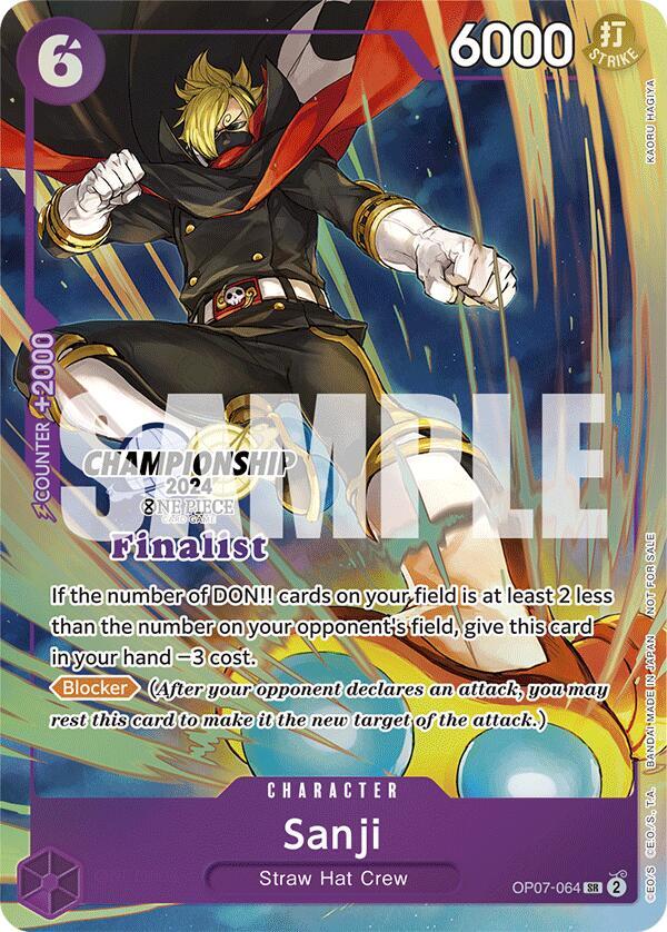 Sanji (Championship 2024 Finalist Card Set) OP07-064 card from One Piece Promotion Cards