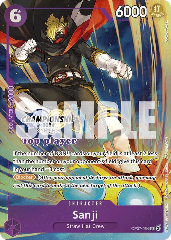 Sanji (Championship 2024 Top Player Pack) OP07-064 card from One Piece Promotion Cards