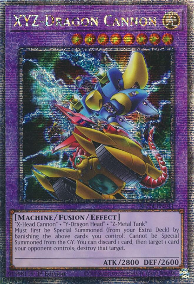 XYZ-Dragon Cannon (Alternate Art) (Quarter Century Secret Rare) MP24-EN011 card from 25th Anniversary Tin: Dueling Mirrors