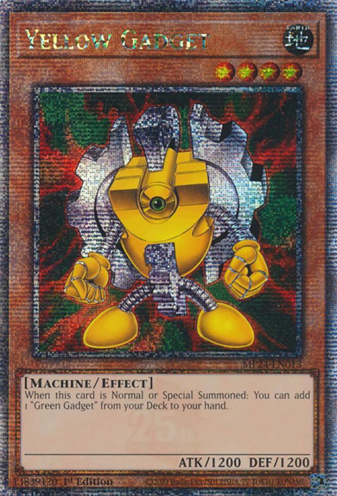 Yellow Gadget (Quarter Century Secret Rare) MP24-EN013 card from 25th Anniversary Tin: Dueling Mirrors