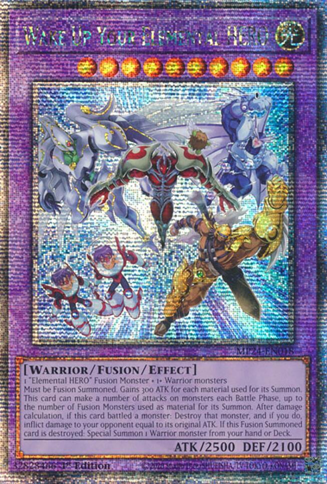 Wake Up Your Elemental HERO (Quarter Century Secret Rare) MP24-EN018 card from 25th Anniversary Tin: Dueling Mirrors
