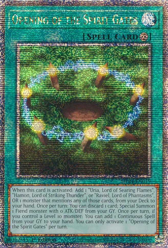 Opening of the Spirit Gates (Quarter Century Secret Rare) MP24-EN019 card from 25th Anniversary Tin: Dueling Mirrors
