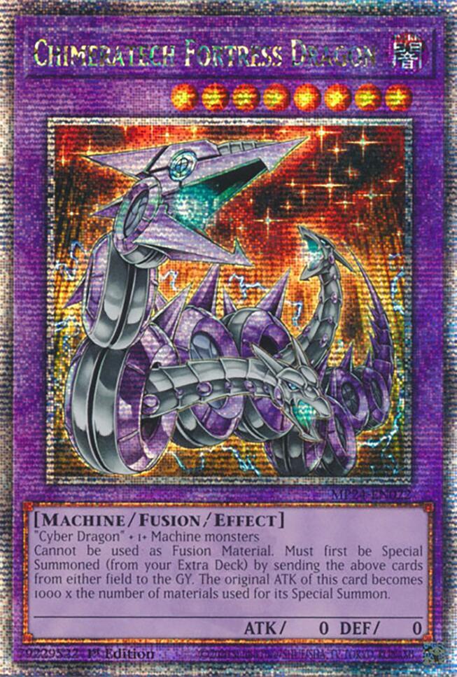 Chimeratech Fortress Dragon (Quarter Century Secret Rare) MP24-EN022 card from 25th Anniversary Tin: Dueling Mirrors