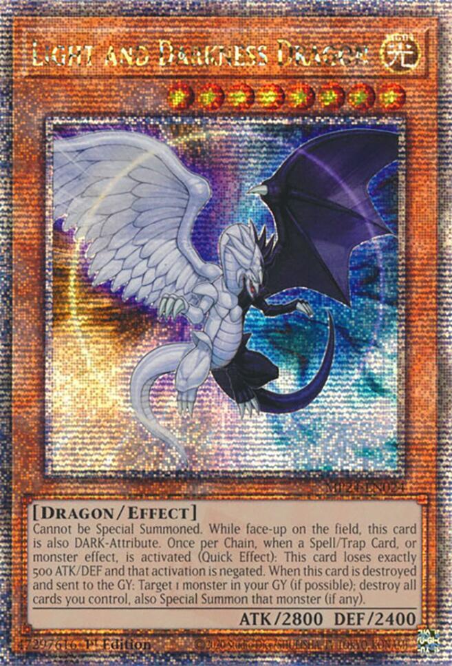 Light and Darkness Dragon (Quarter Century Secret Rare) MP24-EN024 card from 25th Anniversary Tin: Dueling Mirrors