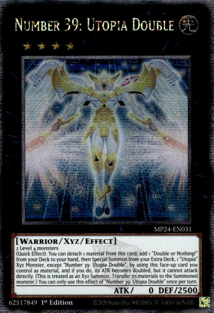 Number 39: Utopia Double (Quarter Century Secret Rare) MP24-EN031 card from 25th Anniversary Tin: Dueling Mirrors