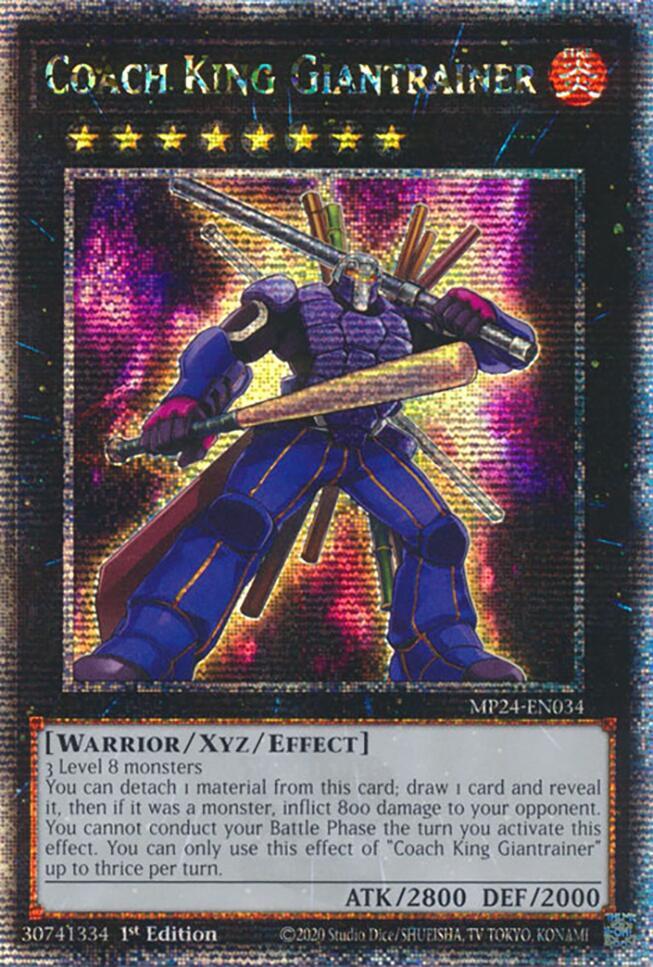 Coach King Giantrainer (Quarter Century Secret Rare) MP24-EN034 card from 25th Anniversary Tin: Dueling Mirrors