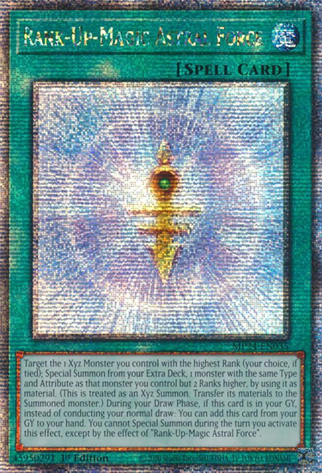 Rank-Up-Magic Astral Force (Quarter Century Secret Rare) MP24-EN035 card from 25th Anniversary Tin: Dueling Mirrors
