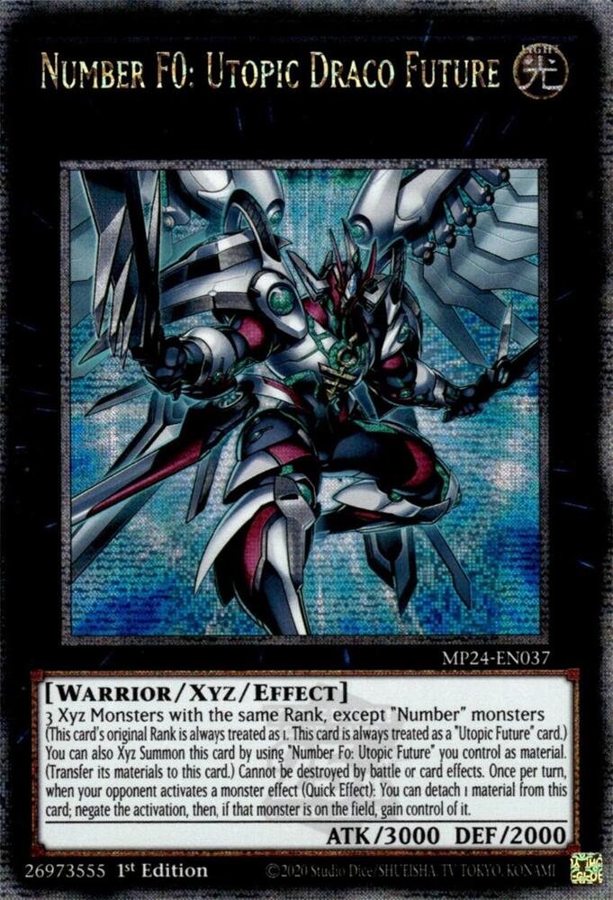 Number F0: Utopic Draco Future (Quarter Century Secret Rare) MP24-EN037 card from 25th Anniversary Tin: Dueling Mirrors