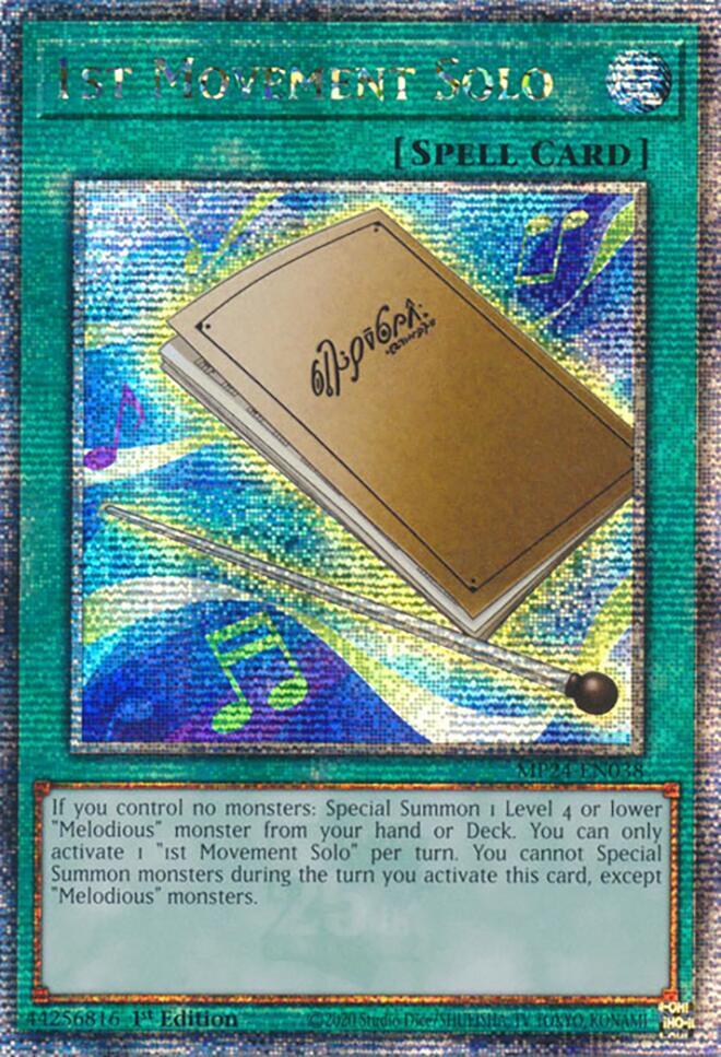 1st Movement Solo (Quarter Century Secret Rare) MP24-EN038 card from 25th Anniversary Tin: Dueling Mirrors