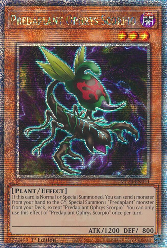 Predaplant Ophrys Scorpio (Quarter Century Secret Rare) MP24-EN041 card from 25th Anniversary Tin: Dueling Mirrors