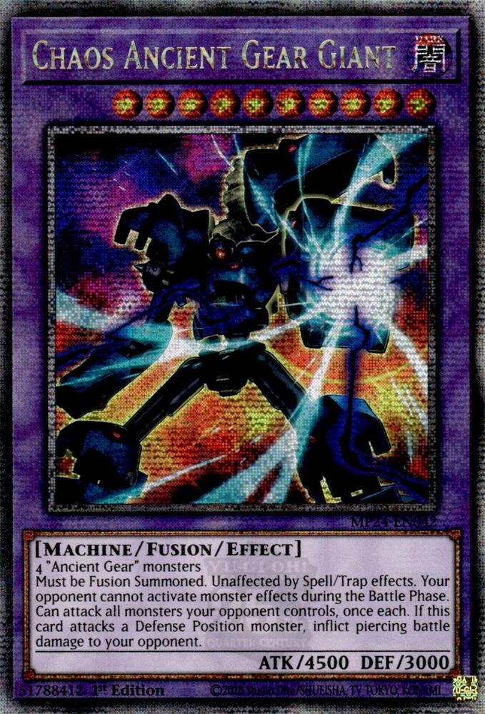 Chaos Ancient Gear Giant (Quarter Century Secret Rare) MP24-EN042 card from 25th Anniversary Tin: Dueling Mirrors