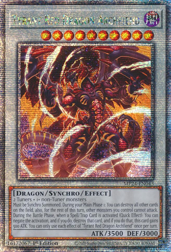 Tyrant Red Dragon Archfiend (Quarter Century Secret Rare) MP24-EN043 card from 25th Anniversary Tin: Dueling Mirrors
