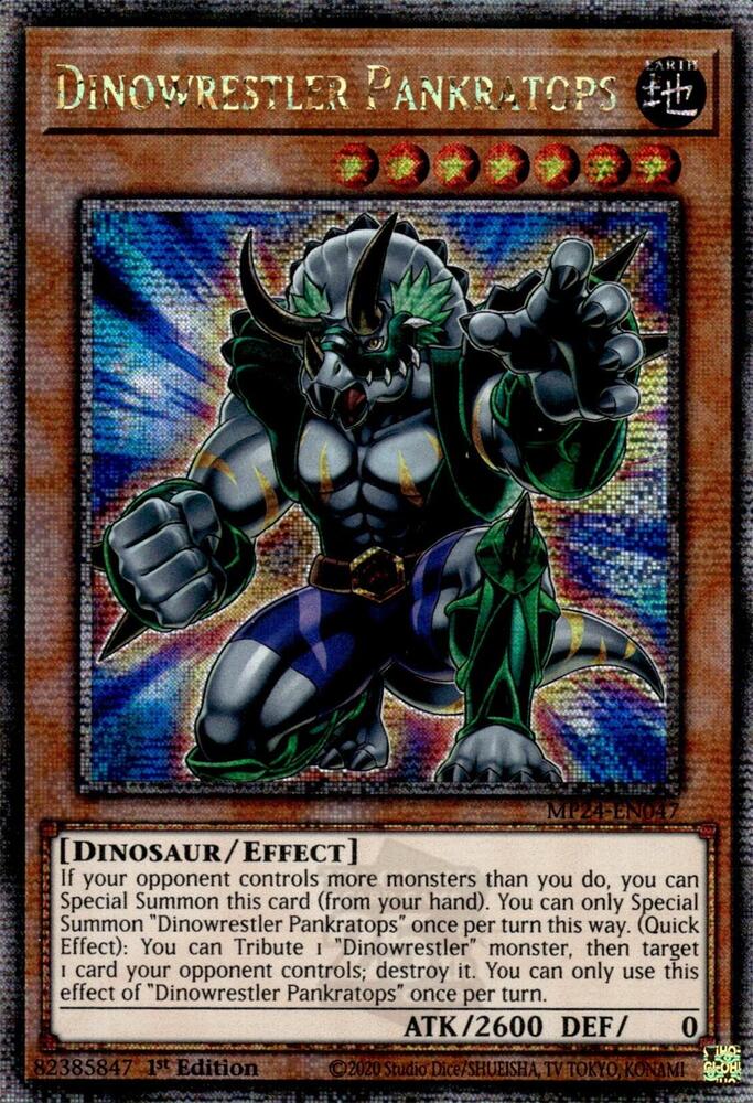 Dinowrestler Pankratops (Quarter Century Secret Rare) MP24-EN047 card from 25th Anniversary Tin: Dueling Mirrors