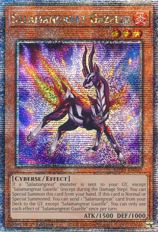Salamangreat Gazelle (Quarter Century Secret Rare) MP24-EN049 card from 25th Anniversary Tin: Dueling Mirrors