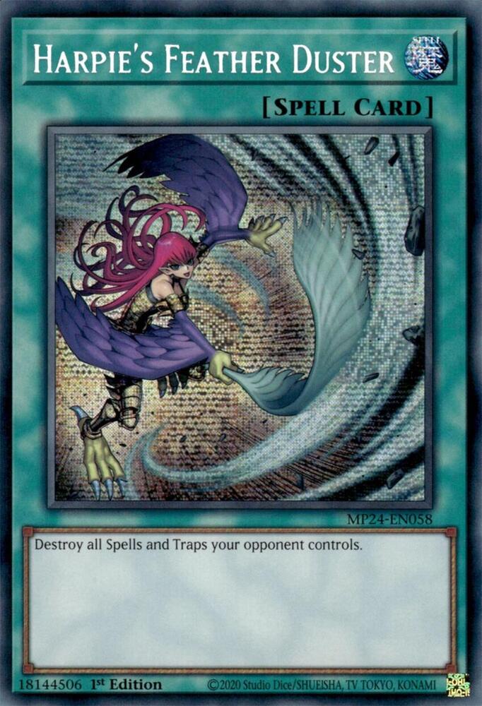 Harpie's Feather Duster (Alternate Art) MP24-EN058 card from 25th Anniversary Tin: Dueling Mirrors