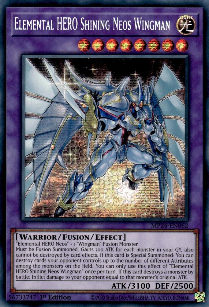 Elemental HERO Shining Neos Wingman MP24-EN062 card from 25th Anniversary Tin: Dueling Mirrors