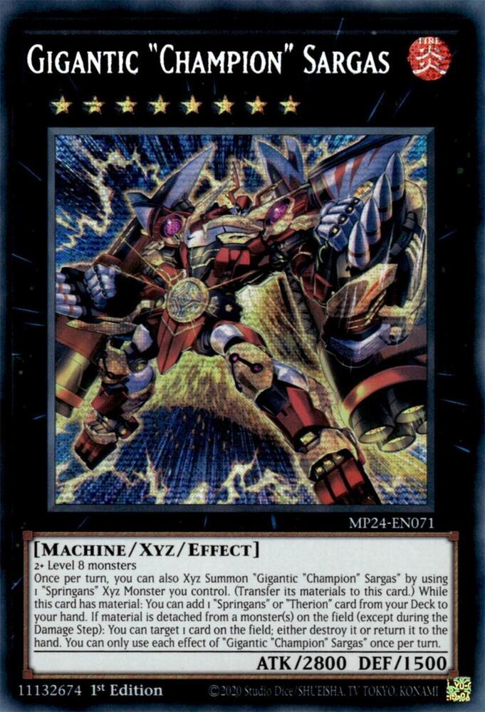 Gigantic "Champion" Sargas MP24-EN071 card from 25th Anniversary Tin: Dueling Mirrors