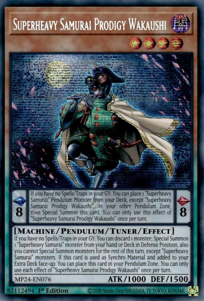 Superheavy Samurai Prodigy Wakaushi MP24-EN076 card from 25th Anniversary Tin: Dueling Mirrors